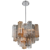 Addis Chandelier Polished Chrome Tronchi Glass Autumn 17 Inch By Crystorama - Side View