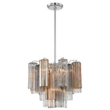 Addis Chandelier Polished Chrome Tronchi Glass Autumn 17 Inch By Crystorama - With Light