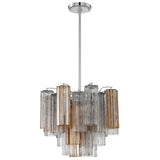 Addis Chandelier Polished Chrome Tronchi Glass Autumn 17 Inch By Crystorama
