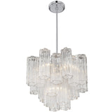 Addis Chandelier Polished Chrome Tronchi Glass Clear 17 Inch By Crystorama - Side View