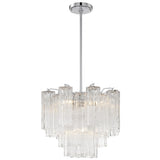 Addis Chandelier Polished Chrome Tronchi Glass Clear 17 Inch By Crystorama - With Light