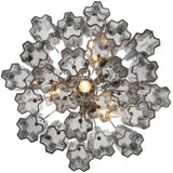 Addis Chandelier Polished Chrome Tronchi Glass Smoke 17 Inch By Crystorama - Down View