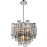Addis Chandelier Polished Chrome Tronchi Glass Smoke 17 Inch By Crystorama - With Light1