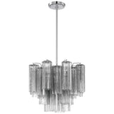 Addis Chandelier Polished Chrome Tronchi Glass Smoke 17 Inch By Crystorama