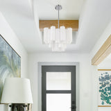 Addis Chandelier Polished Chrome Tronchi Glass White 17 Inch By Crystorama - Lifestyle View