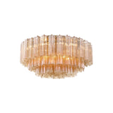 Addis Flush Mount 32'' Aged Brass Amber