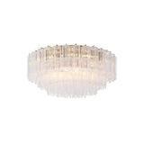 Addis Flush Mount 32'' Aged Brass Clear