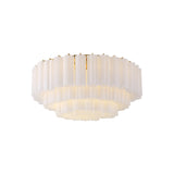 Addis Flush Mount 32'' Aged Brass White