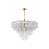 Addis Grand Tiered Chandelier 49" Aged Brass Clear