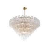 Addis Grand Tiered Chandelier 49" Aged Brass Clear