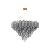 Addis Grand Tiered Chandelier 49" Aged Brass Smoke