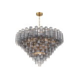 Addis Grand Tiered Chandelier 49" Aged Brass Smoke