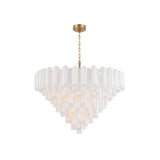 Addis Grand Tiered Chandelier 49" Aged Brass White