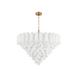 Addis Grand Tiered Chandelier 49" Aged Brass White