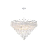 Addis Grand Tiered Chandelier 49" Polished Chrome Clear