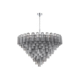 Addis Grand Tiered Chandelier 49" Polished Chrome Smoke