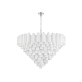 Addis Grand Tiered Chandelier 49" Polished Chrome White