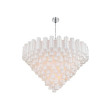 Addis Grand Tiered Chandelier 49" Polished Chrome White