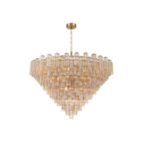 Addis Grand Tiered Chandelier 62" Aged Brass Amber