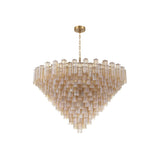Addis Grand Tiered Chandelier 62" Aged Brass Amber