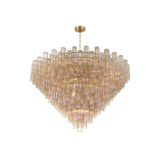 Addis Grand Tiered Chandelier 62" Aged Brass Amber