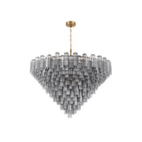 Addis Grand Tiered Chandelier 62" Aged Brass Smoke