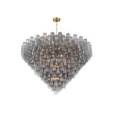 Addis Grand Tiered Chandelier 62" Aged Brass Smoke