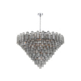 Addis Grand Tiered Chandelier 62" Polished Chrome Smoke