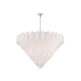 Addis Grand Tiered Chandelier 62" Polished Chrome White
