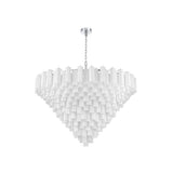 Addis Grand Tiered Chandelier 62" Polished Chrome White