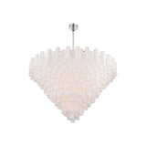 Addis Grand Tiered Chandelier 62" Polished Chrome White