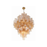 Addis Tiered Chandelier 31.5'' Aged Brass Amber