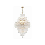 Addis Tiered Chandelier 31.5'' Aged Brass Clear