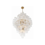 Addis Tiered Chandelier 31.5'' Aged Brass Clear