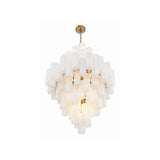 Addis Tiered Chandelier 31.5'' Aged Brass White
