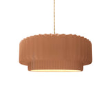 Adobe Beige Twisted Cord Ceramic Small Tier Pendant by Justice Design