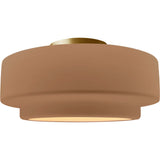 Adobe Brushed Brass Ceramic Small Tier Semi-Flush by Justice Design