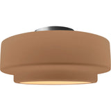 Adobe Brushed Nickel Ceramic Small Tier Semi-Flush by Justice Design