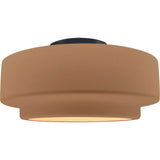 Adobe Matte Black Ceramic Small Tier Semi-Flush by Justice Design