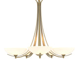Aegis 5 Arm Chandelier in Modern Brass by Hubbardton Forge