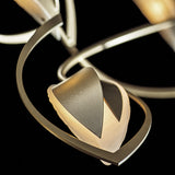 Aerial Chandelier detail in Soft Gold, by Hubbardton Forge