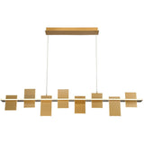 Affiliato Linear Suspension Satin Brass 8 Lights By Lib Co Front View