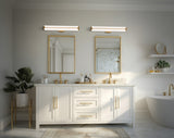Aged Brass Bifold Bath and Wall Light by WAC Lighting in Bathroom