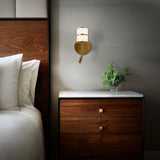 Aged Brass Veer 4CCT LED Task Light by WAC Lighting in Bedroom