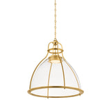 Airmont Pendant - Large - Aged Brass by Hudson Valley