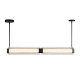 Alai Linear Suspension Urban Bronze Clear Ribbed Glass By Kuzco Front View