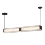 Alai Linear Suspension Urban Bronze Clear Ribbed Glass By Kuzco