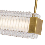 Alai Linear Suspension Vintage Brass Clear Ribbed Glass By Kuzco Detailed View