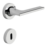 Alato Door Lever in Polished Chrome angled view by Colombo Design