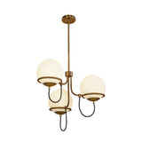 Alba Chandelier Aged Gold Opal Matte Glass 3 Lights By Alora